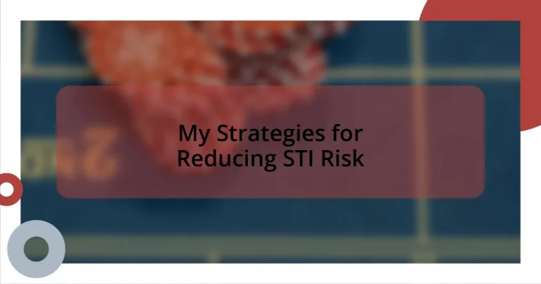 My Strategies for Reducing STI Risk