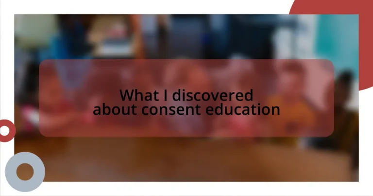 What I discovered about consent education