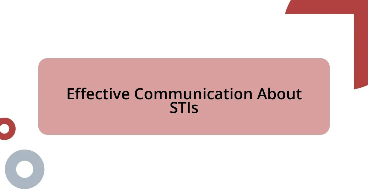 Effective Communication About STIs